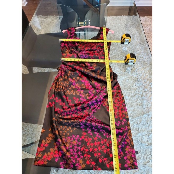 London Style Women Floral Polyester Square Neck Sleeveless Knee Length Dress 12 - Picture 4 of 14